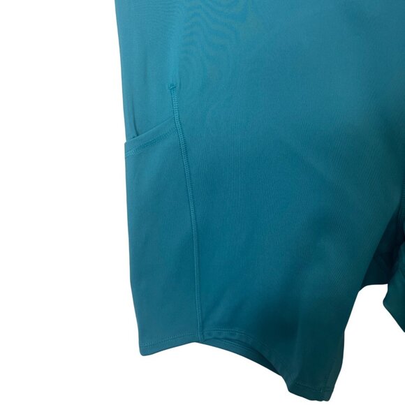 All In Motion High Waisted Biker Shorts Womens 2X New Turquoise Athletic - Picture 5 of 8